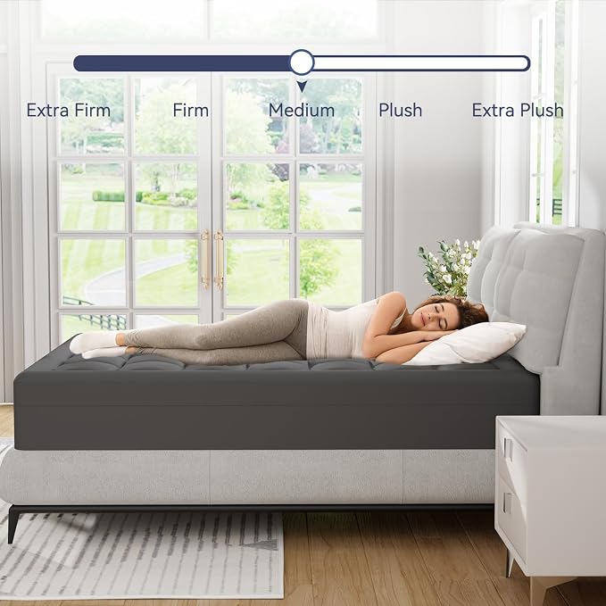 ELEMUSE 3 Inch Twin Dual Layer Memory Foam Mattress Topper with Pillowtop | 2 Inch Cooling Gel Foam,1 Inch Soft Pillowtop Pad, Pressure Relief Bed Topper, Comfortable Support