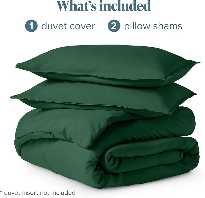 Bare Home Duvet Cover Set 1800 Ultra-Soft (California King, Forest Green) | Lightweight, Cooling, Breathable, Premium 1800 Ultra-Soft, All-Season