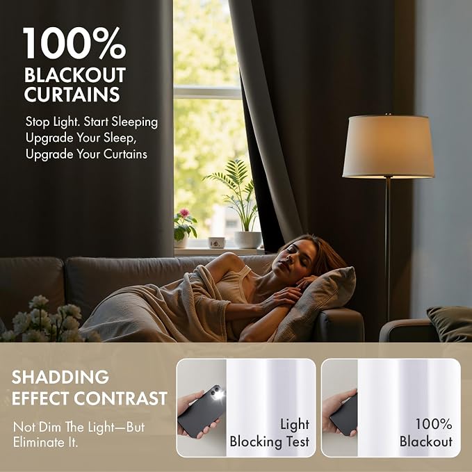 MIULEE White 100% Blackout Curtains for Bedroom 40x84 Inch Long 2 Panels | 2 Thick Layers Thermal Insulated Window Curtains with Black Liner, Noise Reducing Grommet, Drapes for Living Room