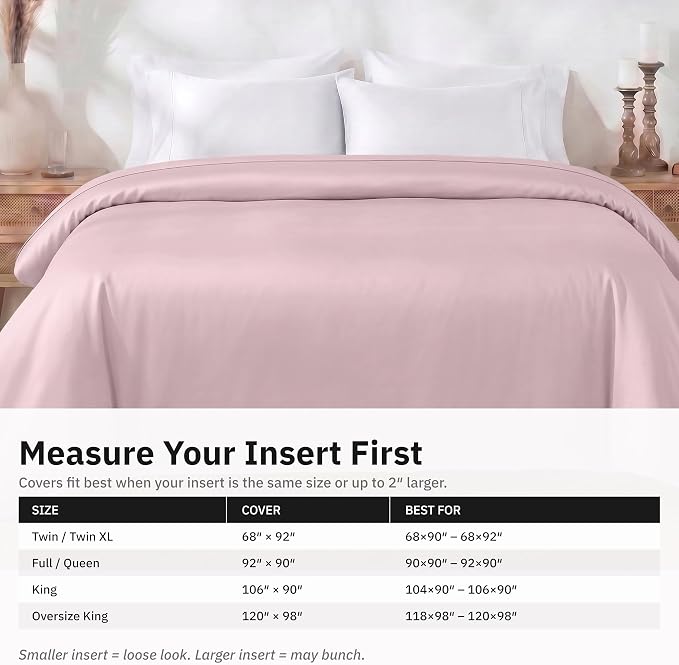 California Design Den Soft 100% Cotton Sateen Full/Queen Duvet Covers, Pink | Duvet Cover Only, Comforter Not Included, Backed by Good Housekeeping Seal, Button Closure & Corner Ties