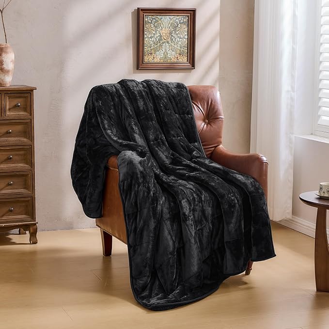 Ultra Soft Sherpa Weighted Blanket for Adults, 80"x87" 15lbs Heavy Blankets | Cozy Comfort for Relaxing Nights, Double-Sided Fluffy Sherpa & Fleece, Double Inner Layers-No Bead Bunching, Even Weight