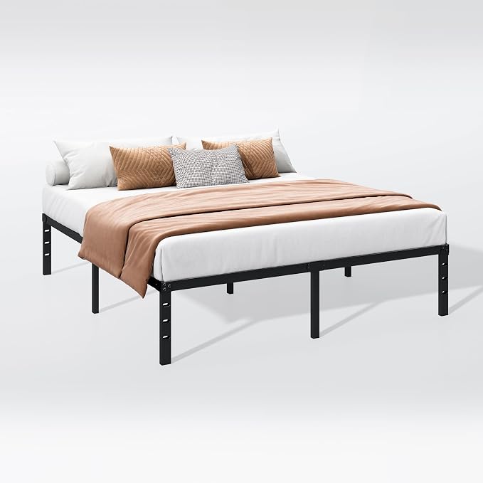 Hafenpo 16 Inch Full Bed Frame, Under Bed Storage, Black | Sturdy Metal Platform Full Size, No Box Spring Needed, Heavy Duty, Easy Assembly, Strong Bearing Capacity