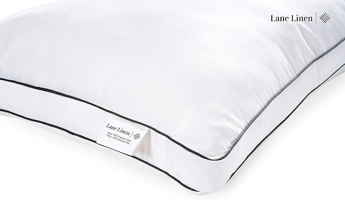 LANE LINEN Standard Size Bed Pillows for Sleeping, Set of 12, 20x26 - White | Perfect for Side, Back & Stomach Sleepers, Down Alternative Fill, Medium Firm, Breathable, Cooling, Soft & Fluffy Comfort