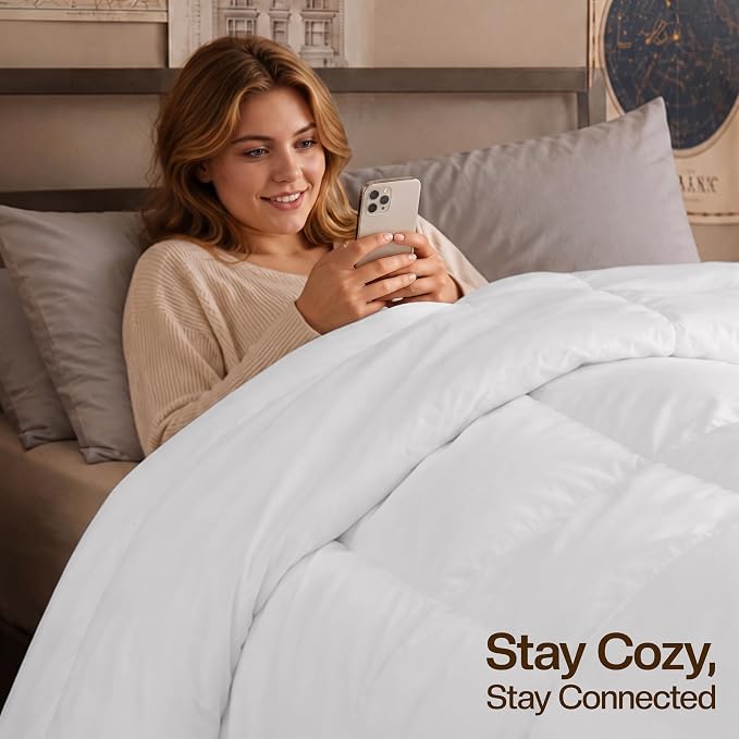 Utopia Bedding Twin XL Comforter, Duvet Insert, White, 68 x 92 Inches | Soft and Fluffy Down Alternative Bed Comforter, All Season, Breathable, Corner Tabs, Box Stitched, Durable, Machine Washable