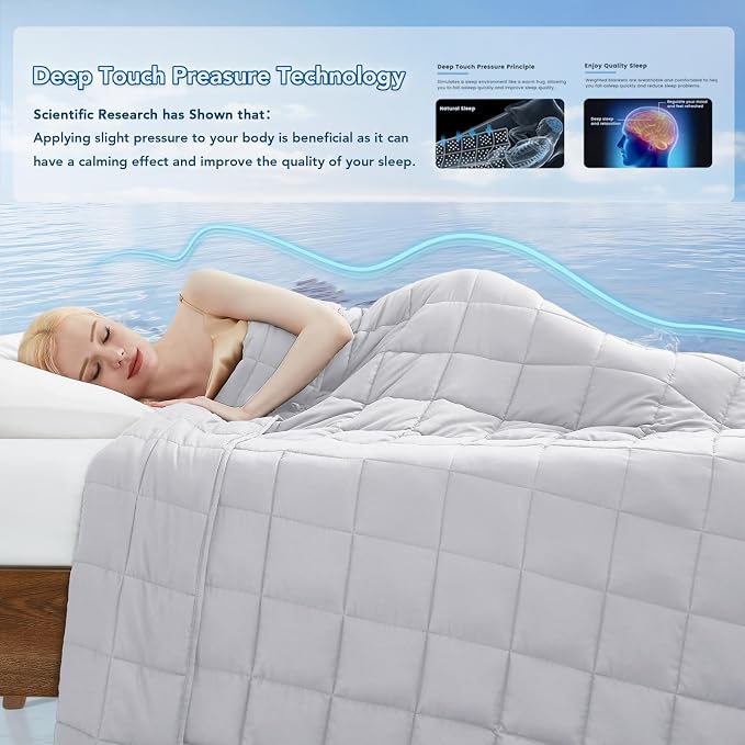 Weighted Blanket (20lbs 80"x87" King Size) Soft Cooling Heavy Blanket Sleeping, Apply to 190-210 lbs Body, Thick Breathable Blanket with Glass Bead, Easy Care