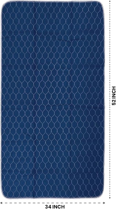 Epica Incontinence Bed Pads Washable Waterproof, 34"x52" (1 Pack) | 300 Washes, Reusable Heavy Absorbency Washable Pee Pads for Adults, Elderly & Pets - Blue