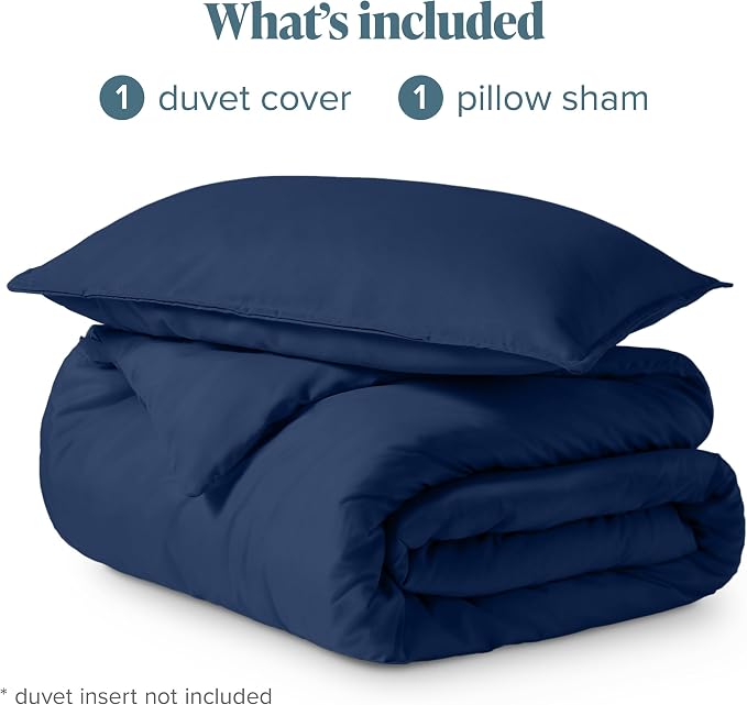 Bare Home Duvet Cover Set 1800 Ultra-Soft (Twin/Twin XL, Dark Blue) | Lightweight, Cooling, Breathable, Premium 1800 Ultra-Soft, All-Season