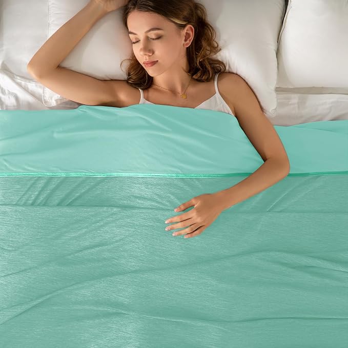 Topcee Cooling Blanket Throw 50"x70" for Hot Sleepers Summer Blanket | Absorbs Heat Cold Summer Blanket for Night Sweats & Menopause Q-Max>0.5 Lightweight Breathable Soft Double-Side Cooling