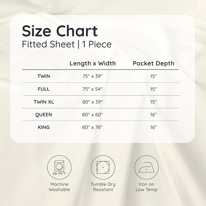 Bambaw 100% Viscose Derived from Bamboo Full Fitted Sheet Only, Soft & Cooling Fitted Sheet Full Size, 15’’ Deep Pockets (Sea Glass)