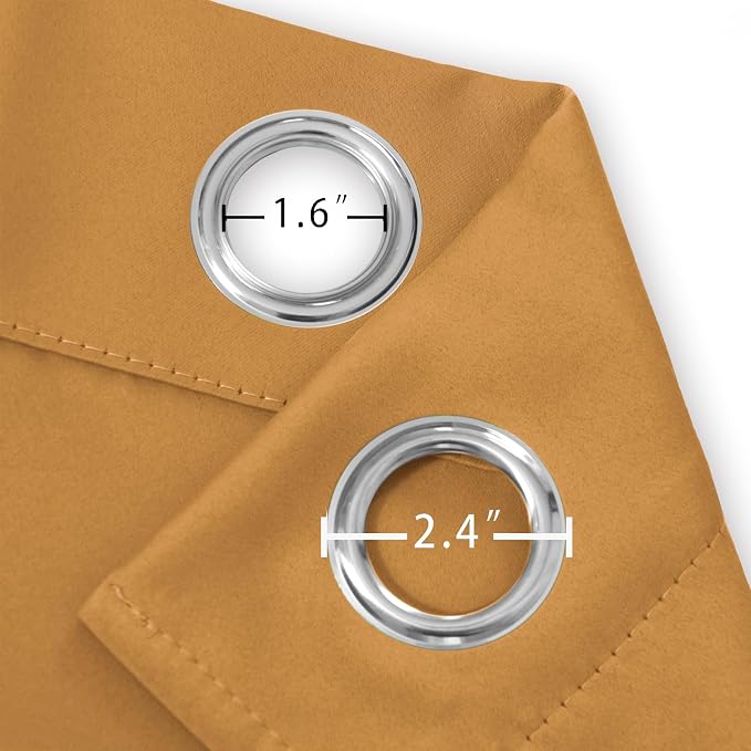 Blackout Curtains 66 x 84 inch/Mustard Yellow Curtains Set of 2 Panels/Thermal Insulated Room Darkening Bedroom Curtains