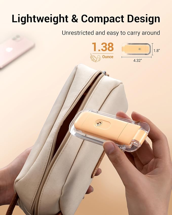 DEWENWILS USB Rechargeable Book Reading Light, Clip on Booklight Peach Fuzz | Flexible Lighting Angle, 2-Level Brightness, Warm White, Booklight for Kids, Book Lovers, Adults