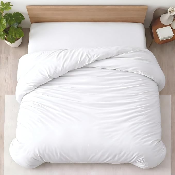 1 Pc Twin XL/Twin Duvet Cover Only-100% Egyptian Cotton 600 Thread Count Ultra Soft Premium Durable Comforter Cover Zipper Closure & Corner Ties - (White, 68" X 90")