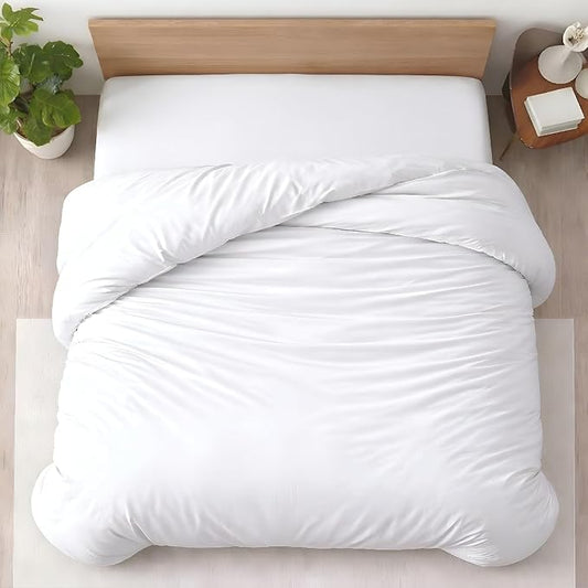 1 Pc Twin XL/Twin Duvet Cover Only-100% Egyptian Cotton 600 Thread Count Ultra Soft Premium Durable Comforter Cover Zipper Closure & Corner Ties - (White, 68" X 90")