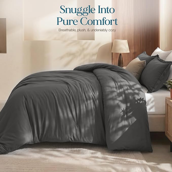Utopia Bedding 3 Pc Queen Comforter Set, All Season Bedding, Grey | Bedding Set Includes Comforter (88x88) Inches, 2 Shams (20x26) Inches. Soft Microfiber Down Alternative, Machine Washable.