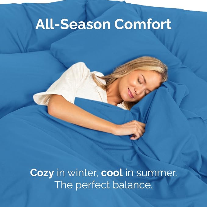 Twin Flat Sheet - Single Top Flat Sheet Only - Soft & Cooling - Royal Blue | Hotel Luxury Top Flat Sheet Only, Ultra-Soft, Breathable & Cooling, Fade & Wrinkle Free, Easy-Care, Stain & Shrink Resistant