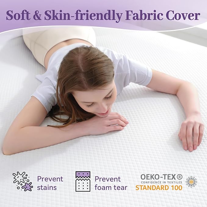 SINWEEK 3 Inch Gel Memory Foam Mattress Topper Twin Size, Ventilated High Density Pad for Back Pain, Bed Topper with Removable Soft Cover, CertiPUR-US Certified…