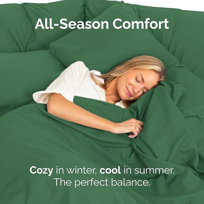 Twin XL Flat Sheet - College Dorm Room - Top Flat Sheet - Emerald Green | College Dorm Room Essentials, Ultra-Soft, Breathable & Cooling, Fade & Wrinkle Free, Easy-Care, Stain & Shrink Resistant