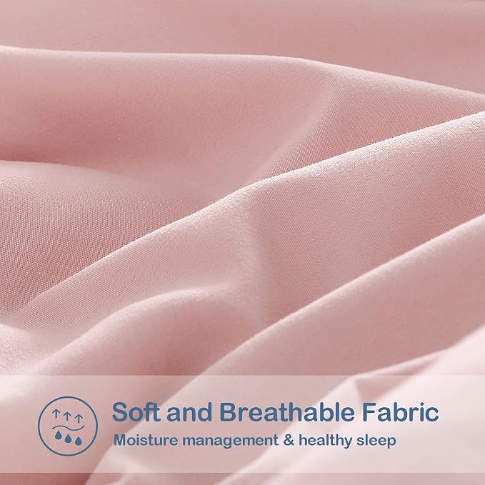 EASELAND Queen Size Down Alternative Comforter, Pink, 88x88 Inches | Quilted Duvet Insert for All Seasons, Soft Lightweight Bedding with Corner Tabs, Breathable Machine Washable Hotel Quality