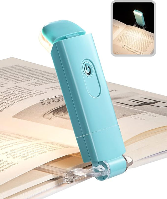 DEWENWILS USB Rechargeable Book Light for Reading in Bed, LED Book Reading Lights with Clip, Perfect for Bookworms, Kids, Warm White, Brightness Adjustable (Blue) | Warm White, Brightness Adjustable, Flexible Lighting Angle, Compact & Lightweight for B...