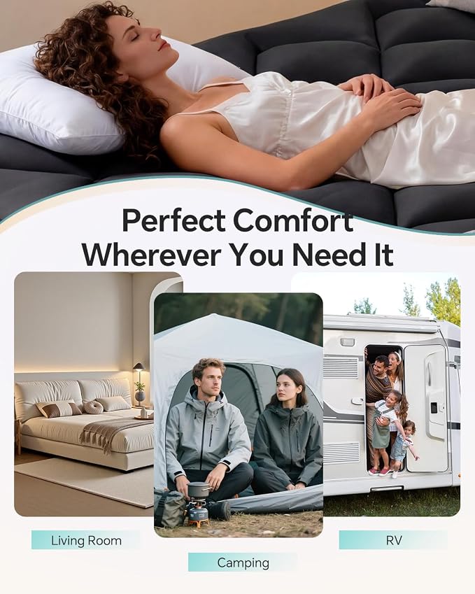 Dorm Room Essentials Dual Layer 4 Inch Memory Foam Mattress Topper Twin XL | 2 Inch Gel Memory Foam and 2 Inch Pillow Top Mattress Pad for Back to School , 7-Zone Egg Crate & 2-in-1 Design (Black-White)