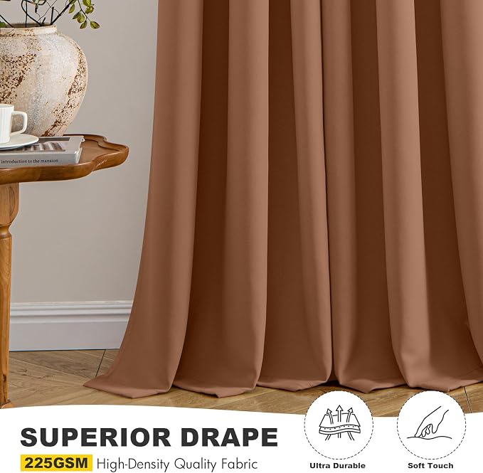 MIULEE Blackout Curtains for Bedroom 2 Panels 40 x 72 Inch Long Sun Baked | Thermal Insulated, Living Room Darkening Grommet Drapes, Noise Reducing, Light Blocking Window Treatments