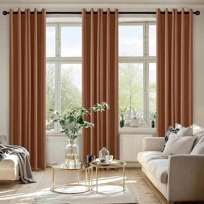 MIULEE Blackout Curtains for Bedroom 2 Panels 40 x 72 Inch Long Sun Baked | Thermal Insulated, Living Room Darkening Grommet Drapes, Noise Reducing, Light Blocking Window Treatments