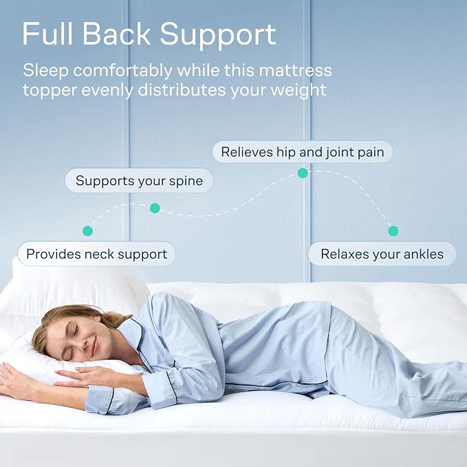 Niagara Sleep Solution 100% Cotton Top Cooling Mattress Topper - Cal King | Cloud-Like Mattress Pad, Breathable, 20" Deep Pocket, Back Pain Relief, Perfect for Hot Sleepers, White