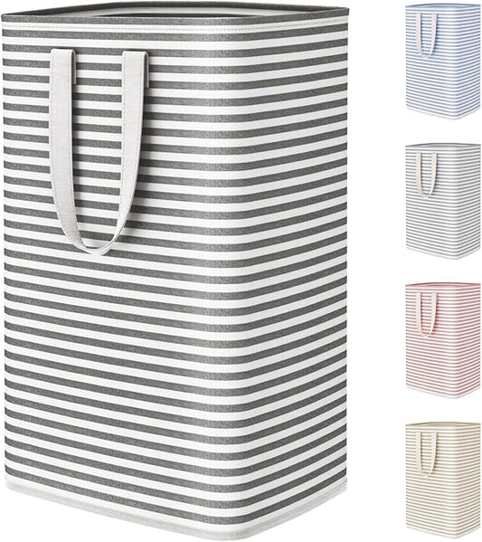Lifewit 75L Large Collapsible Laundry Basket with Extended Handles, Black | Foldable Laundry Hamper, Tall Dirty Clothes Basket, Waterproof, Freestanding Design for Bedroom, Bathroom, College Dorm