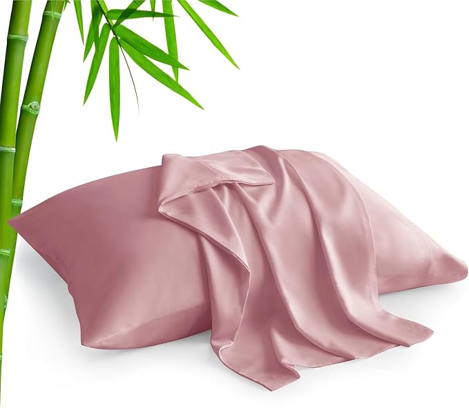 BEDELITE King Pillow Cases Set of 2, Rayon Derived from Bamboo, Rose Pink | Cooling and Breathable Pillow Cover for Hot Sleepers & Night Sweats, Silky Soft Cozy, Envelope Closure, 20x36 Inches