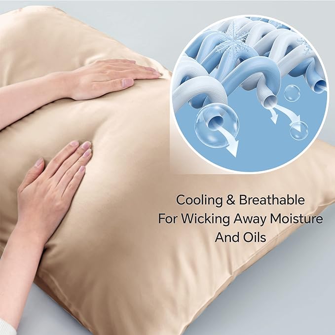 BEDELITE Cooling Pillow Cases Queen 2Pcs, Rayon Made from Bamboo, Taupe | Cooling and Breathable Pillow Cover for Hot Sleepers & Night Sweats, Silky Soft Cozy, Envelope Closure, 20"x30"