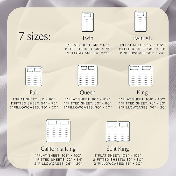LuxClub Queen Size Sheet Set, Cooling & Soft Deep Pocket Bed Sheets, 4PC | LuxClub Silky Fitted Sheet & Pillowcase Sets, Breathable Hotel Luxury Bedding for Mattress Wrinkle Free, Dove Gray