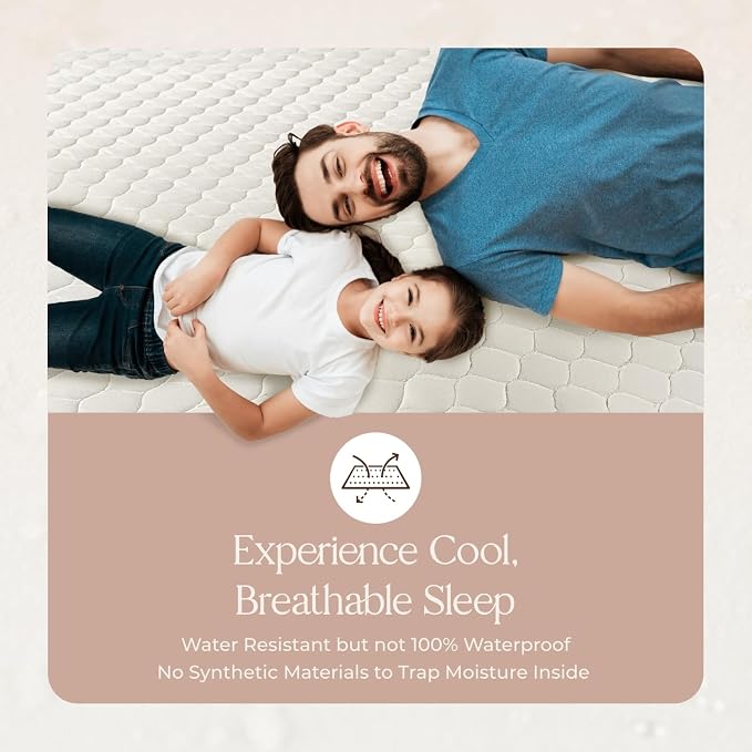 100% Cotton Organic Mattress Pad - Breathable & Cooling Mattress Protector Twin Size - Premium 300GSM Quilted and Machine Washable - Fairtrade & GOTS Certified Bed Protector (White, Twin)