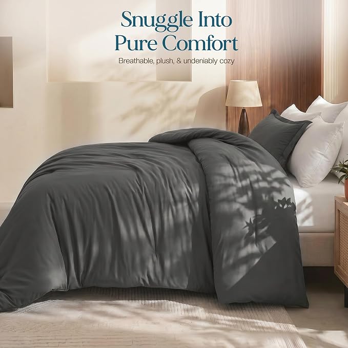 Utopia Bedding 2 Pc Twin Comforter Set, All Season Bedding, Grey | Bedding Set Includes Comforter (64x88) Inches, 1 Sham (20x26) Inches. Soft Microfiber Down Alternative, Machine Washable.
