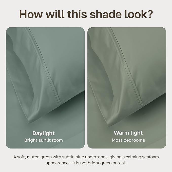California Design Den 100% Cotton Sateen Twin XL Duvet Cover, Sage Green | Duvet Cover Only, Comforter Not Included, Backed by Good Housekeeping Seal, Button Closure & Corner Ties