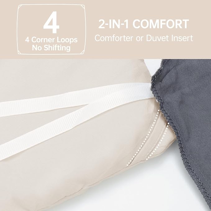 Beige Full Comforter Sets, All Season Ultra Soft Down Alternative Bedding - 3 Piece Lightweight Bed Set Includes 1 Comforter (82"x86") and 2 Pillow Shams (20"x26")
