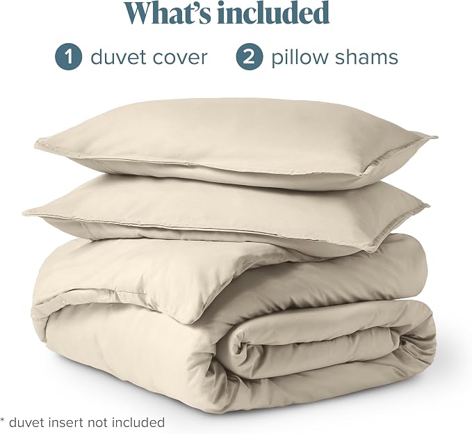 Bare Home Duvet Cover Set 1800 Ultra-Soft (Queen, Sand) | Lightweight, Cooling, Breathable, Premium 1800 Ultra-Soft, All-Season
