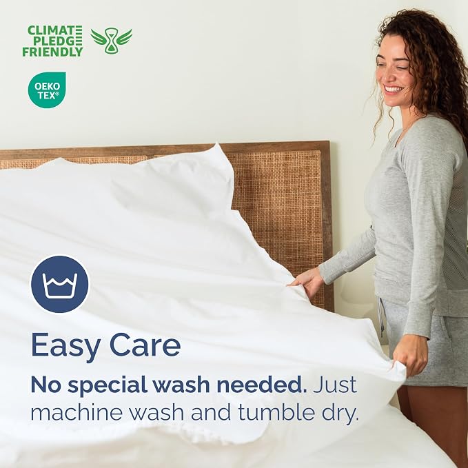 Cal King Flat Sheet - Single Top Flat Sheet Only - Soft & Cooling - White | Hotel Luxury Top Flat Sheet Only, Ultra-Soft, Breathable & Cooling, Fade & Wrinkle Free, Easy-Care, Stain & Shrink Resistant