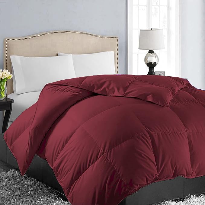 EASELAND California King Down Alternative Comforter, Burgundy, 96x104 | Quilted Duvet Insert for All Seasons, Soft Lightweight Bedding with Corner Tabs, Breathable Machine Washable Hotel Quality