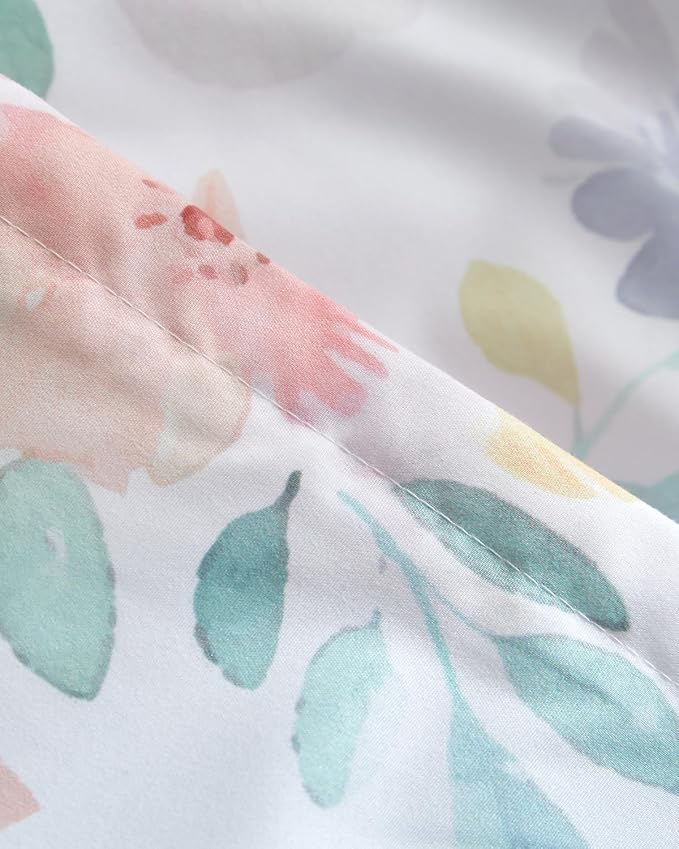 Duvet Cover Queen Size - Floral Duvet Cover - 3 Piece - Blush Rose | Soft Floral Duvet Cover 90 x 90 with 2 Pillow Shams, Zipper Closures & Ties, Floral Bedding for Women, Men, Kids & Teens