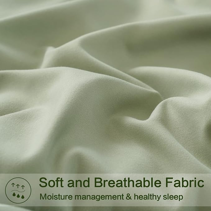 EASELAND California King Down Alternative Comforter, Sage Green, 96x104 | Quilted Duvet Insert for All Seasons, Soft Lightweight Bedding with Corner Tabs, Breathable Machine Washable Hotel Quality