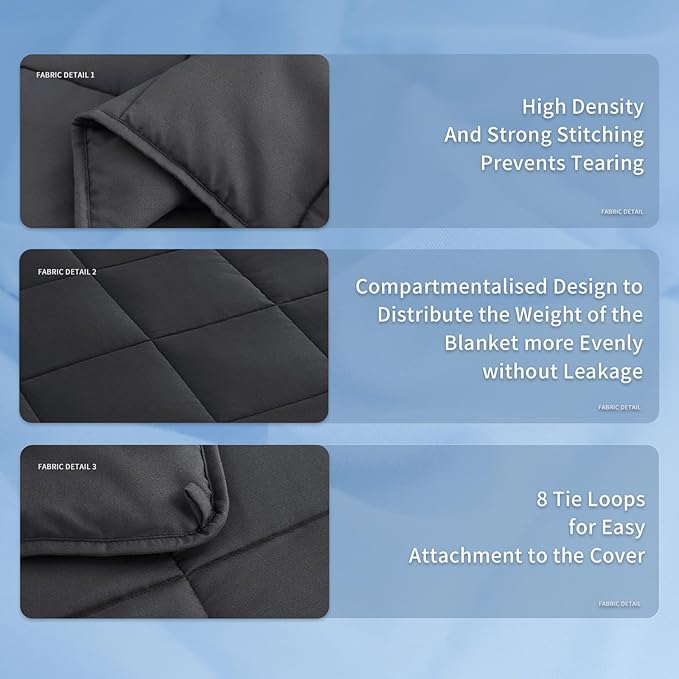 Weighted Blanket for Adults (15 lbs, 48" x 72") Twin Size Soft Cooling Heavy Blanket Sleeping, Apply to 130-160 lbs Body, Thick Breathable Blanket with Glass Bead, Easy Care