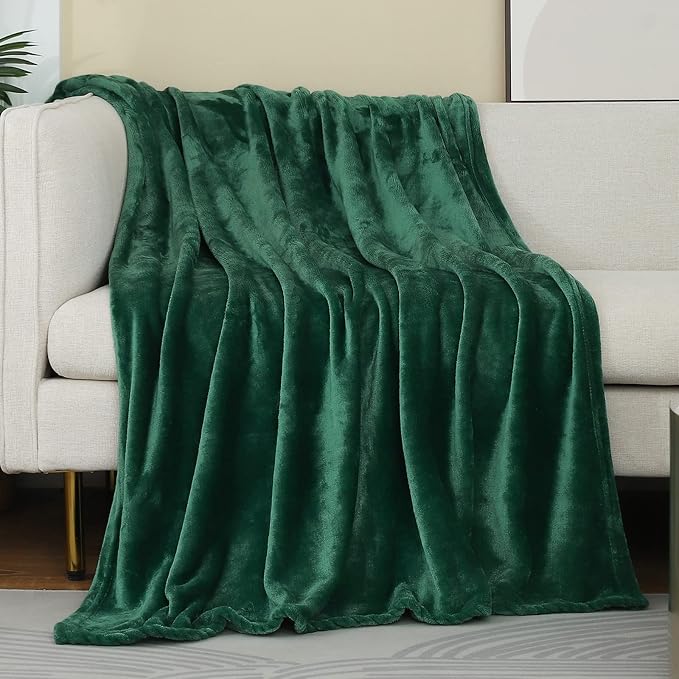 Forest Green Fleece Plush Throw Blanket 50"x70"for Couch Fuzzy Cozy Flannel | Super Soft Lightweight Microfiber Blanket for Sofa Bed bedroom Home Decor All Season,Birthday Gifts for Women Mom Adult