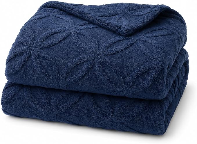 Navy Throw Blanket - Soft & Fluffy Fleece, Cute & Aesthetic, Perfect for Sofa, Couch, Chair, Bed, Living Room & Bedroom, All-Season Use, Plush & Cozy Decorative 50x60 Inch Blanket