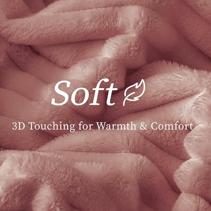BEDELITE Ribbed Fleece Throw Blanket for Couch, Dusty Pink, 50"x70" | Ultra-Soft Plush Fleece, Warm Yet Lightweight, Ribbed Texture, Home Decor, Machine Washable, Giftable, All-Season Use
