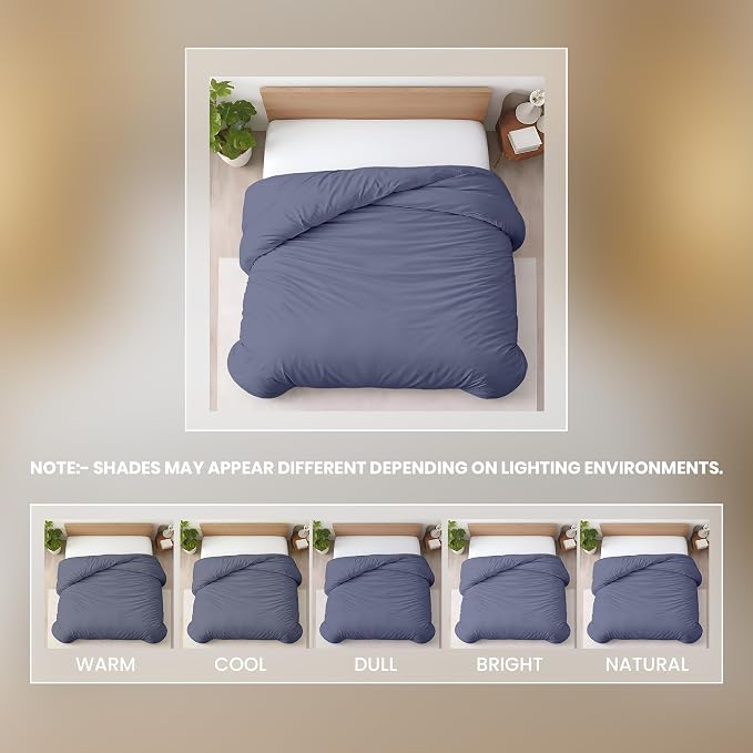 1 Pc 120"x120" Duvet Cover Super King Plus/Super Oversize King Size 100% Egyptian Cotton - 600 TC, Zipper Closure & Corner Ties - Fits Only Extra Large Inserts - Mediterranean Blue