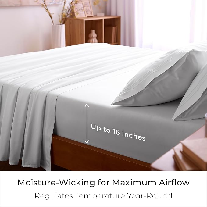 Mellanni Iconic 3-Piece, Ultra Soft Sheet Set (Twin XL, White) | 10M+ Sleepers. Lab-tested: Sleeps Cool, Stays Bright, Strong, Smooth. Good Housekeeping Best Bedding, 7 yrs running.