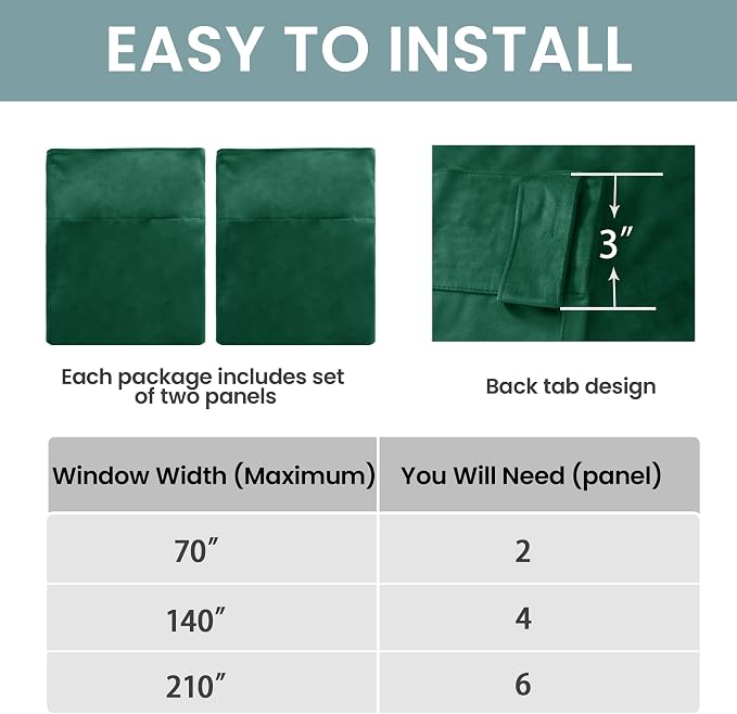 BGment Emerald Green Velvet Curtains 96 Inch Ling for Living Room, 2 Panels | Super Soft, Thermal Insulated, Room Darkening, Christmas Privacy Panels for French Door, Back Tab Rod Pocket, 52 x 96 Inch