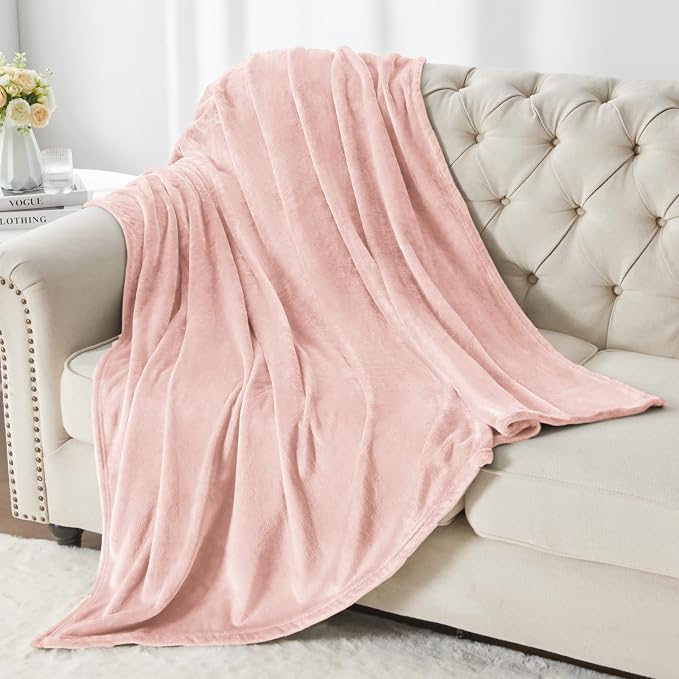 BEDELITE Fleece Blanket Soft Plush Throw for Couch Pink Morn 50"x60" | Ultra Soft Fleece, Plush Microfiber, Lightweight Warmth, All Season Comfort, Fade Resistant, Machine Washable, Couch Sofa Bed