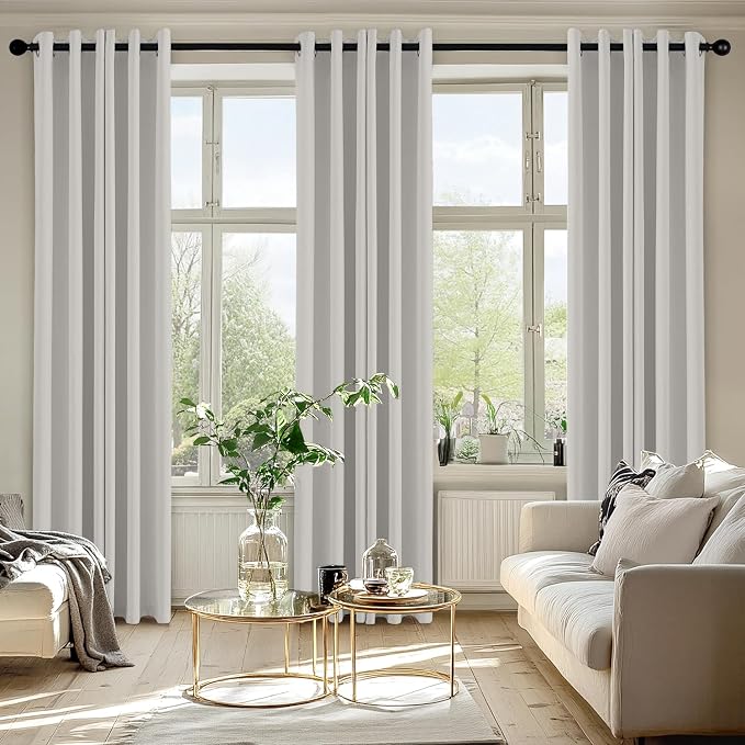 MIULEE Blackout Curtains for Bedroom 2 Panels 40x72 Inch Long Natural White | Thermal Insulated, Living Room Darkening Grommet Drapes, Noise Reducing, Light Blocking Window Treatments
