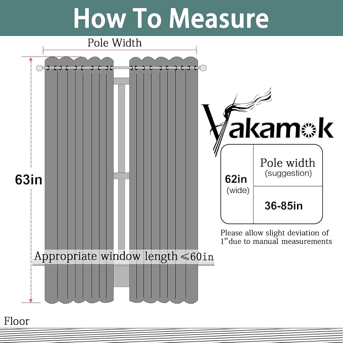 Yakamok Room Darkening Curtains 62x63 inch Length Purple-Living Room | 2 panels,grommet blackout window treatment,thermal insulated,light blocking drapes,privacy protection,bedroom dining room
